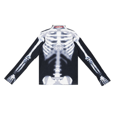 Full Skull Denimitup Cotton Knit Wear - Black Bone - Tshirt