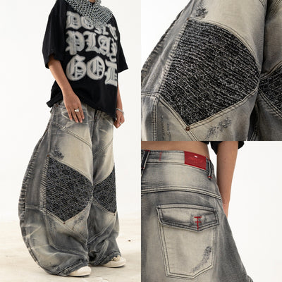 A1 Wide Barrel Songket - Skull Titanium - Jeans