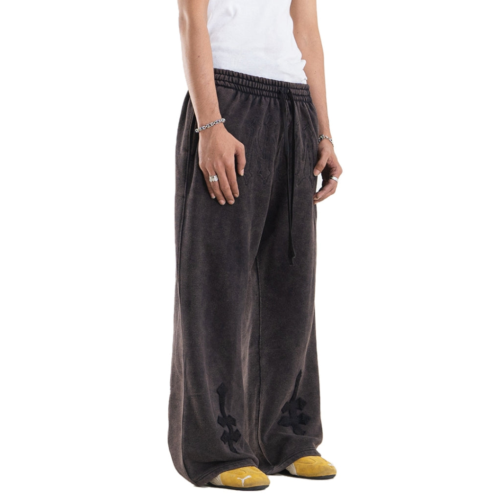 DENIMITUP H Zigzag Sweat Pants - Cosmic black - Long Pants