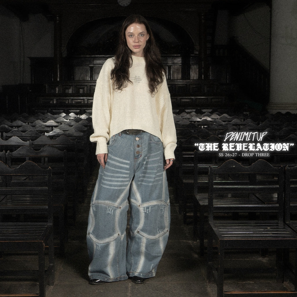 A1 Wide Barrel Exo - Skull Cream - Jeans