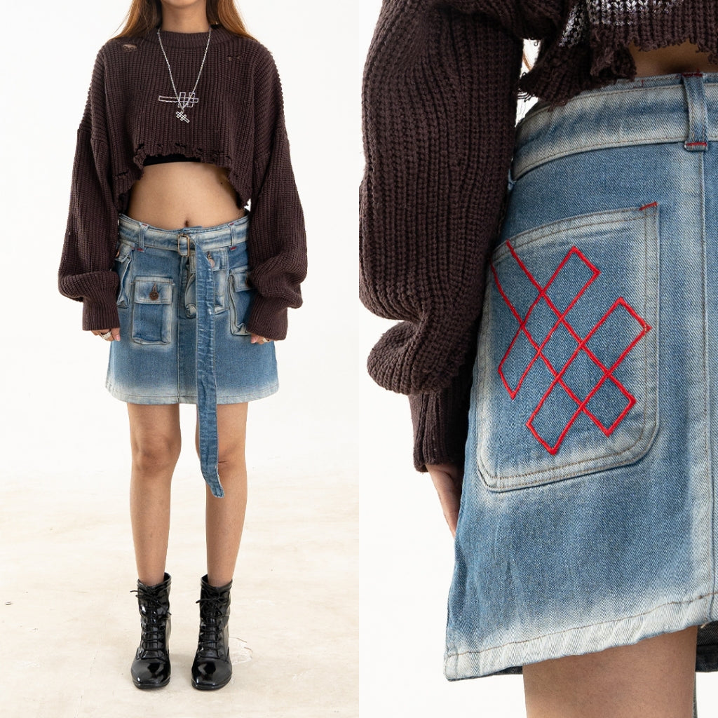 A1 Complex Cargo Skirt - Skull Cream - Skirt