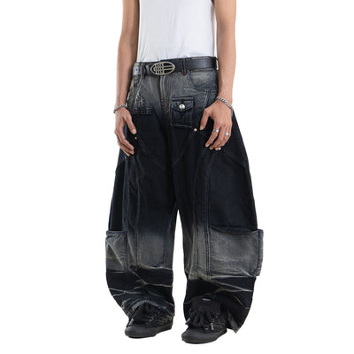 A1 Wide Barrel Echo - Seam Marble Black - Jeans