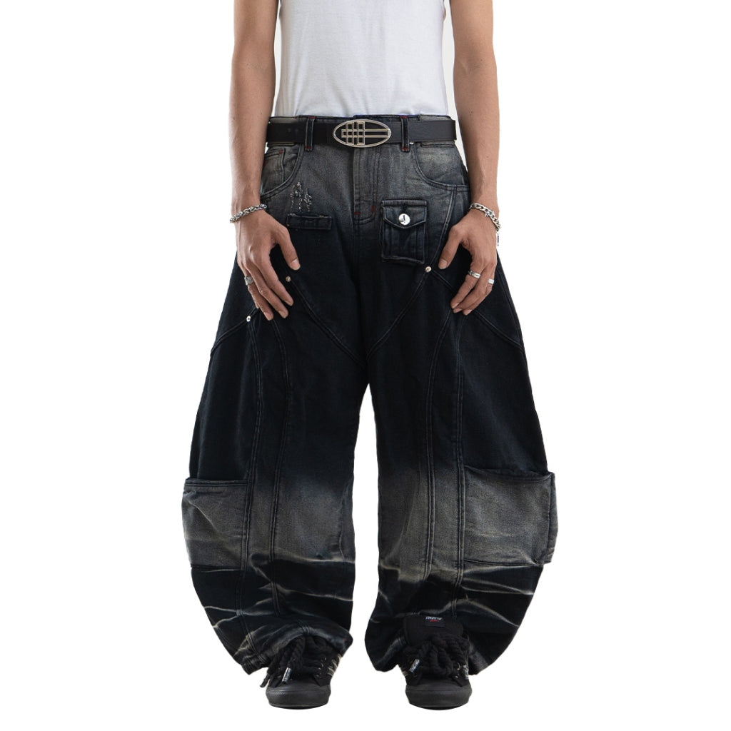 A1 Wide Barrel Echo - Seam Marble Black - Jeans