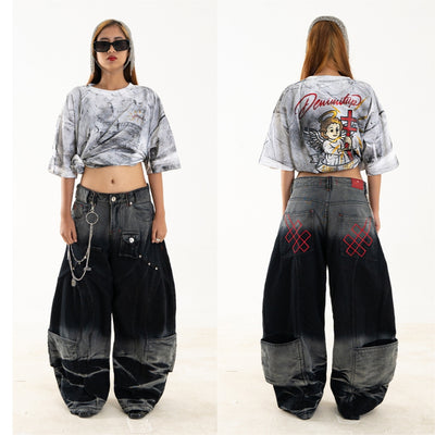 A1 Wide Barrel Echo - Seam Marble Black - Jeans