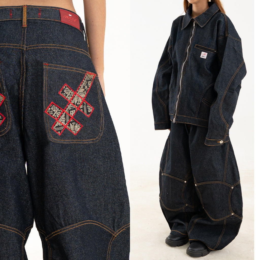 A1 Wide Barrel Exo - Skull Raw - Jeans