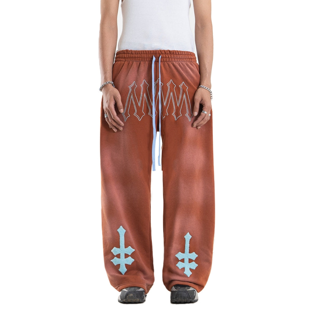 H Zigzag Sweat Pants - Cosmic Orange - Pants