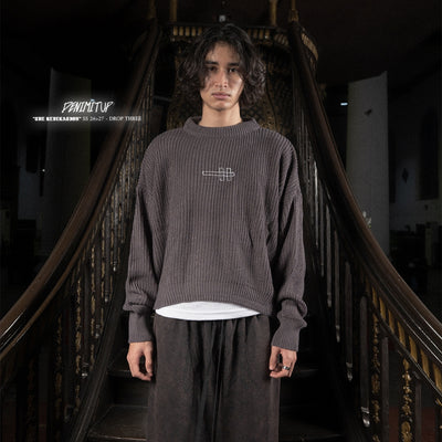 H Long Shirt Turtle Neck - Shadow Grey - Tshirt