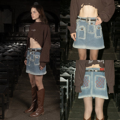 A1 Complex Cargo Skirt - Skull Cream - Skirt