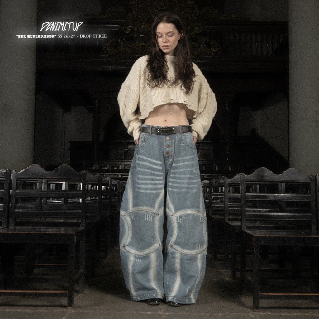 A1 Wide Barrel Exo - Skull Cream - Jeans