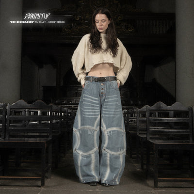 A1 Wide Barrel Exo - Skull Cream - Jeans