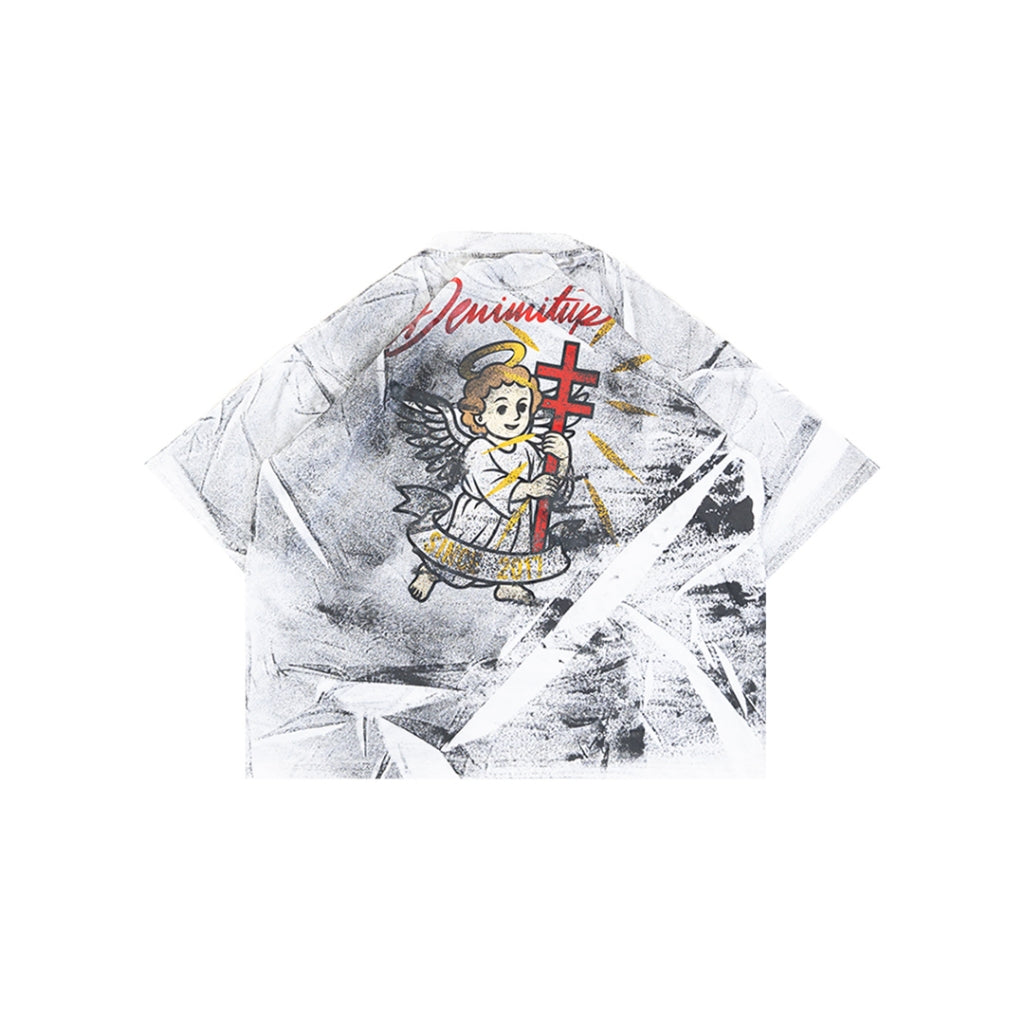 Angelic Artsy White H Logo Tee