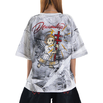 Angelic Artsy White H Logo Tee