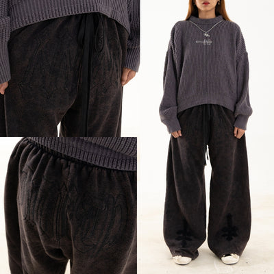 DENIMITUP H Zigzag Sweat Pants - Cosmic black - Long Pants