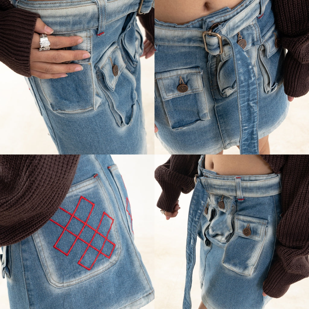 A1 Complex Cargo Skirt - Skull Cream - Skirt