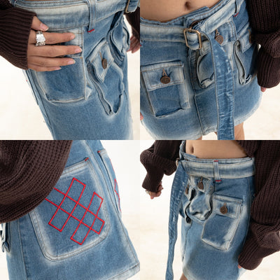 A1 Complex Cargo Skirt - Skull Cream - Skirt