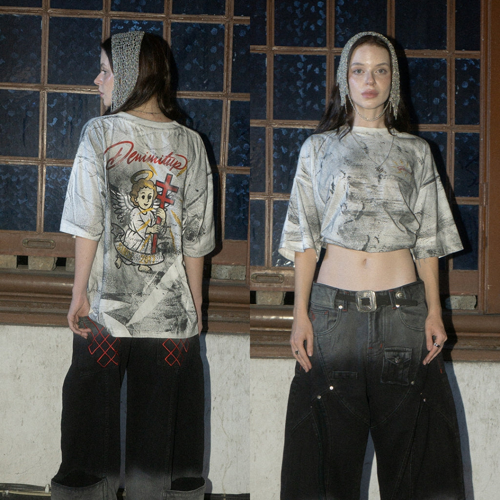 Angelic Artsy White H Logo Tee