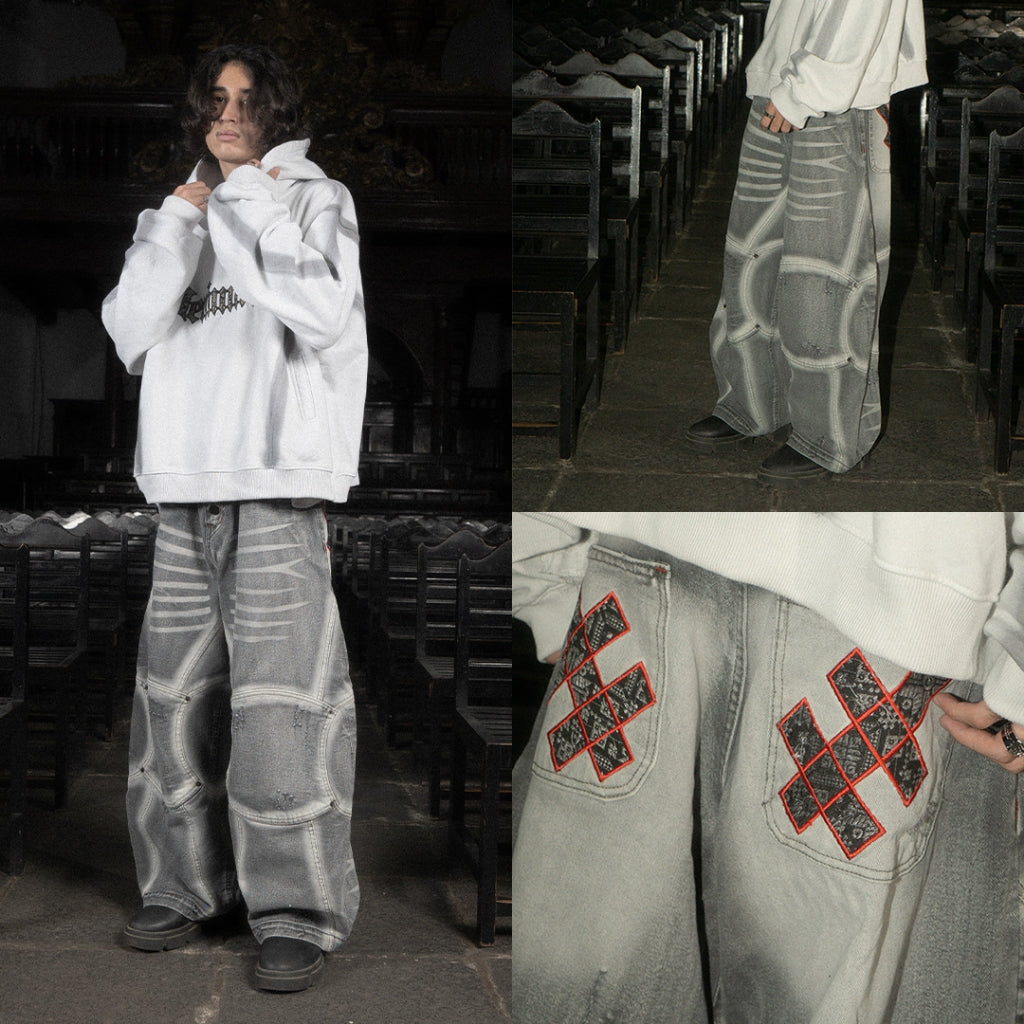 A1 Wide Barrel Exo - Skull Grey - Jeans