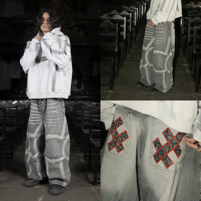 A1 Wide Barrel Exo - Skull Grey - Jeans