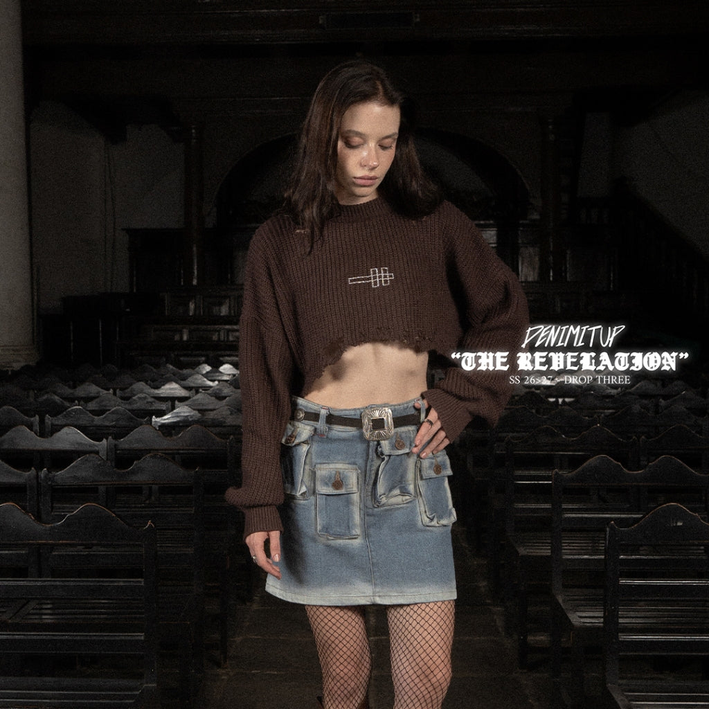 H Long Shirt Turtle Neck - Shadow Brown - Knitwear