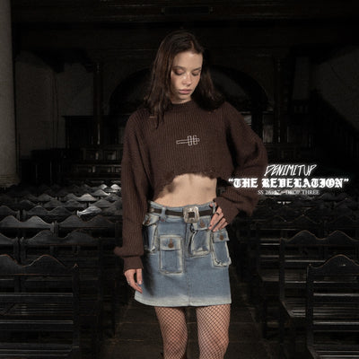 H Long Shirt Turtle Neck - Shadow Brown - Knitwear