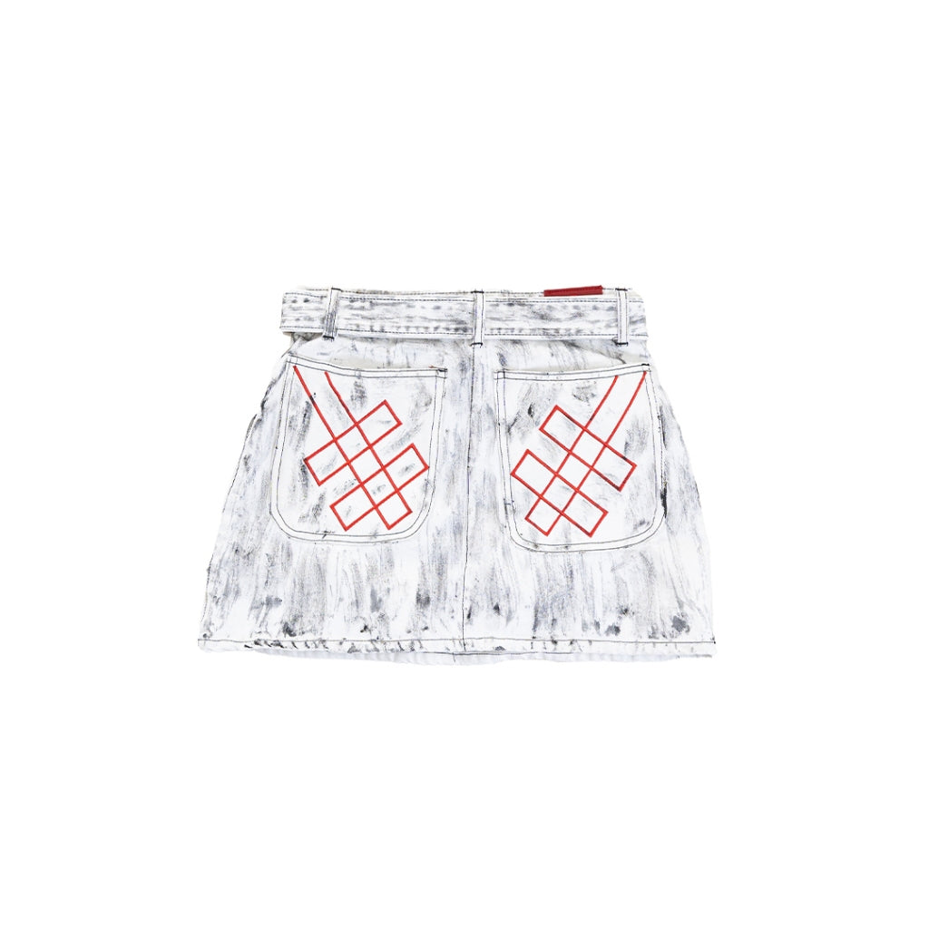 A1 Complex Cargo Skirt – Artsy White - Skirt