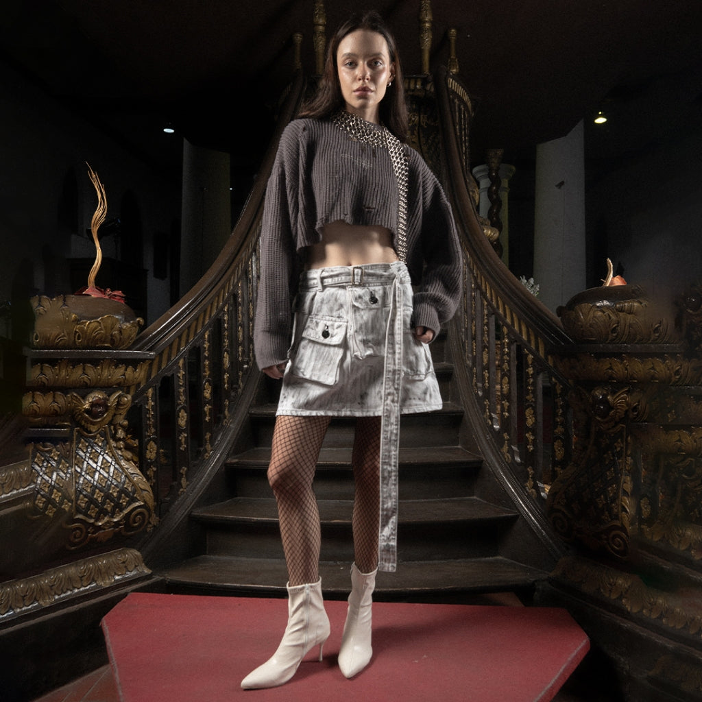 H Long Shirt Turtle Neck - Shadow Grey - Tshirt