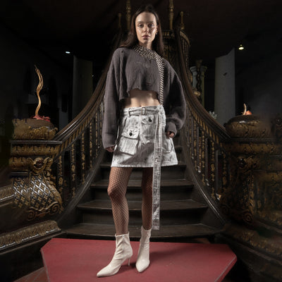 H Long Shirt Turtle Neck - Shadow Grey - Tshirt