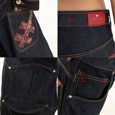 A1 Wide Barrel Exo - Skull Raw - Jeans