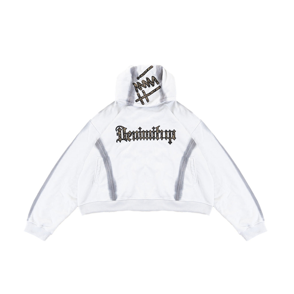 Denimitup Songket Broken Sewn - White Spray - Hoodie