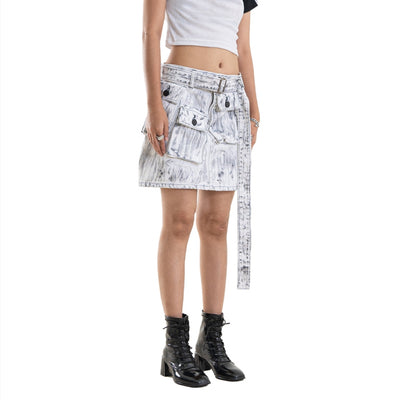 A1 Complex Cargo Skirt – Artsy White - Skirt
