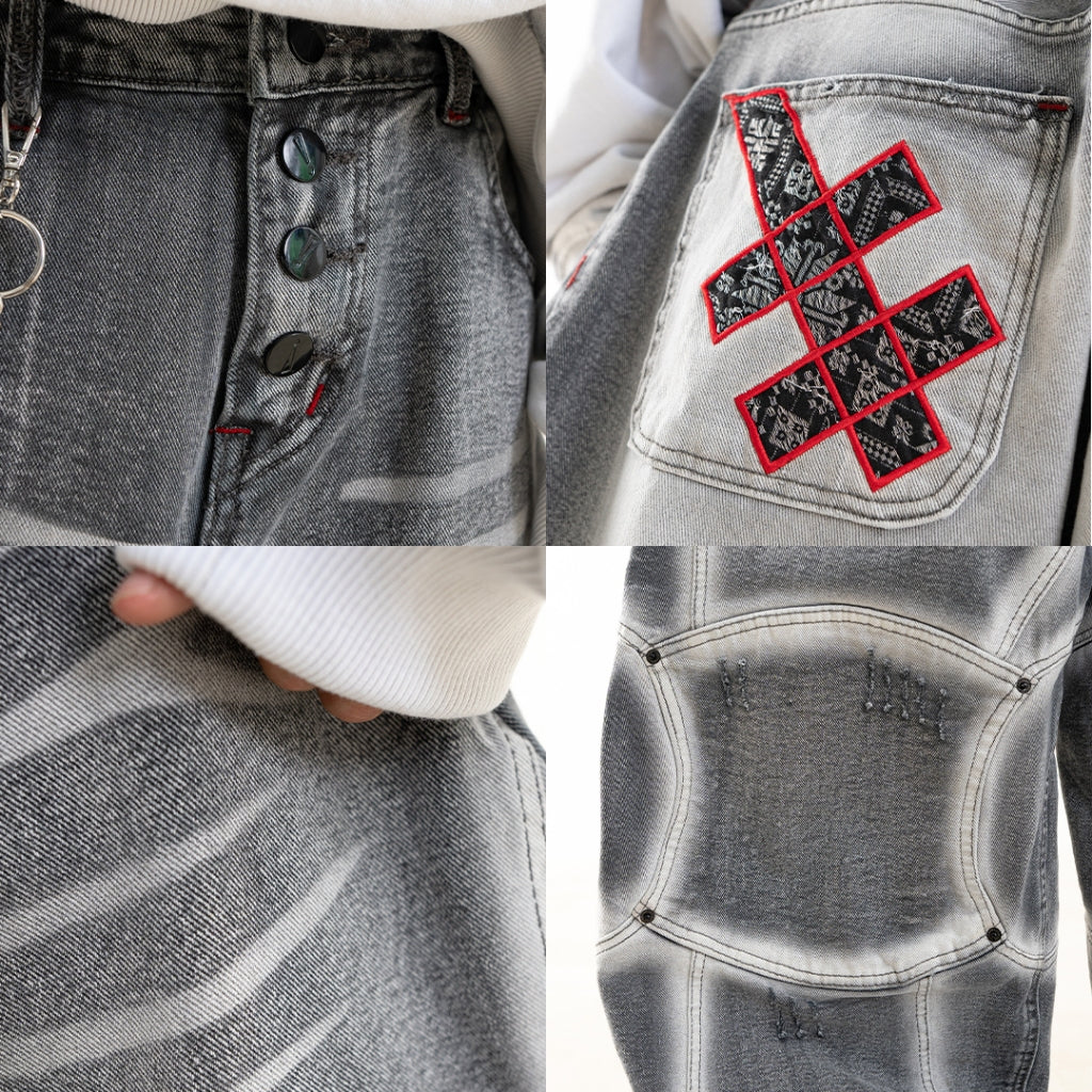 A1 Wide Barrel Exo - Skull Grey - Jeans
