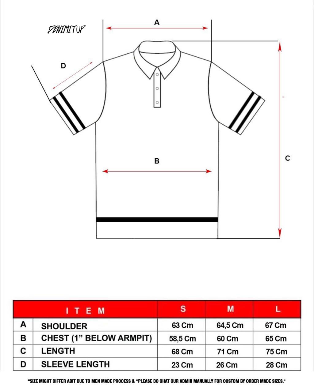 Size guide for DENIMITUP Knitwear - Black on red - T-Shirt