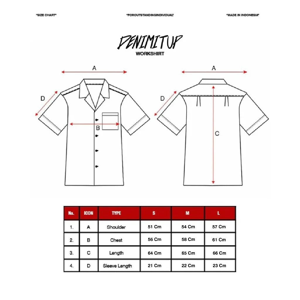 Size guide for DENIMITUP Linen Crinkle - White Shirt - Men Shirt