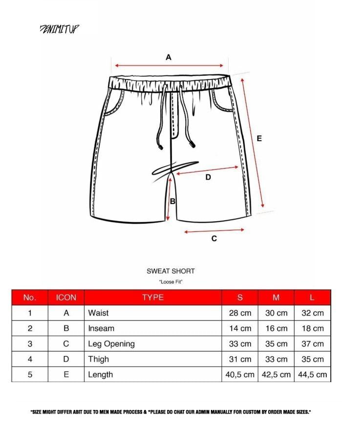 Size guide for DENIMITUP Sweat Short - Snowish Chroma Green - Short Pants