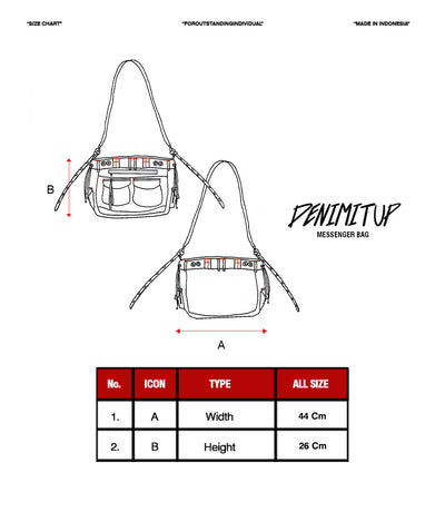 DENIMITUP H Messenger Bag - Black - Bag