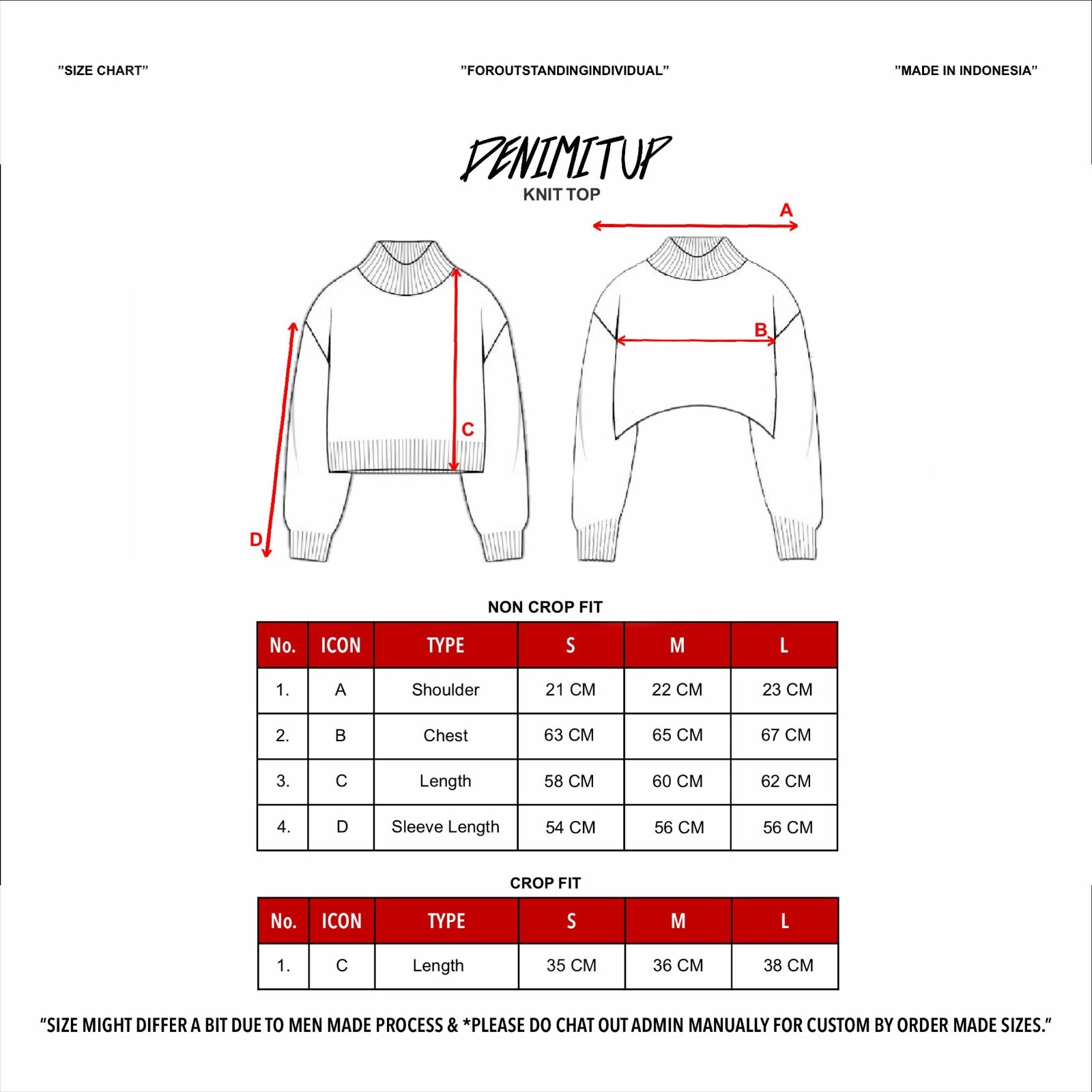 Size guide for H Long Shirt Turtle Neck - Shadow Grey - Knitwear