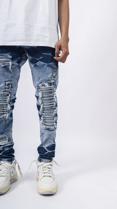 H1 biker patch - Virus blue - Celana Jeans