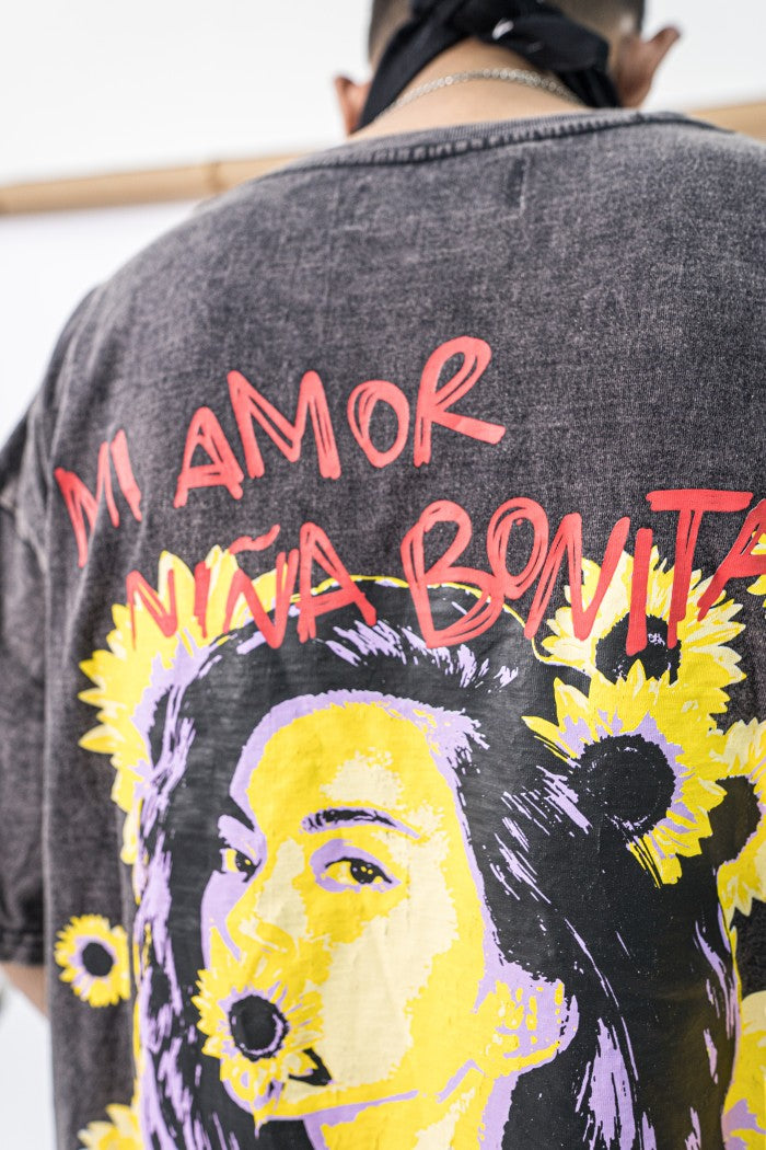 "Mi amor nina bonita" - Snowish black tee - Baju Kaos