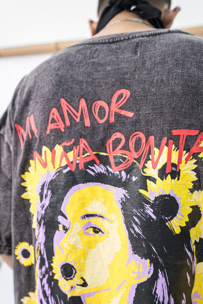 "Mi amor nina bonita" - Snowish black tee - Baju Kaos