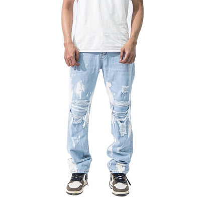 H1 regular patch - Light blue artsy splash - Celana Jeans