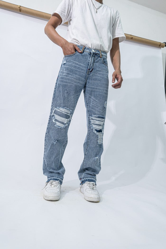 H1 regular patch - Ocean snowish blue - Celana Jeans