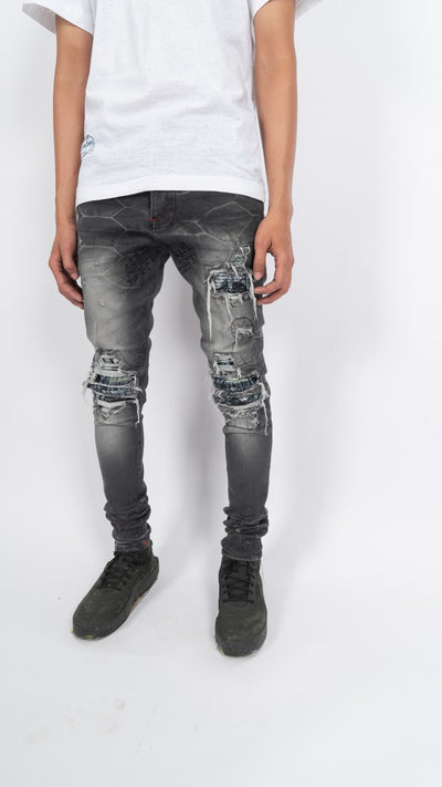 M1 Patch x Paranoise - Apex grey - Celana Jeans