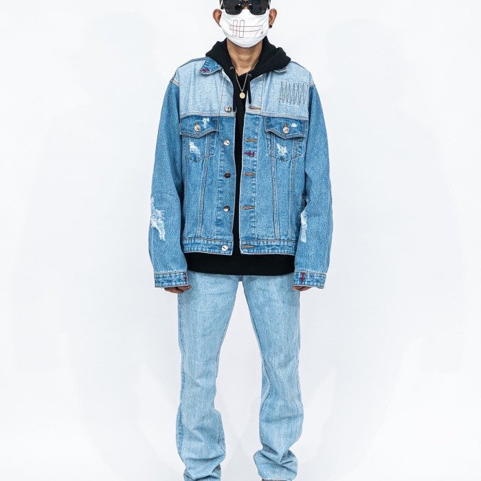 A1 jacket - "DENIMITUP " skull light blue - Jaket jeans