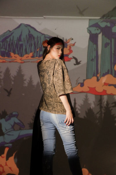 Fearless moon stone washed tee X DAMN - Baju Kaos