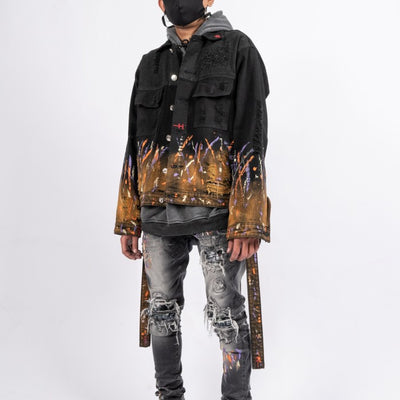 M1 Jacket x PARANOISE - Splattered Apex grey - Jaket Jeans