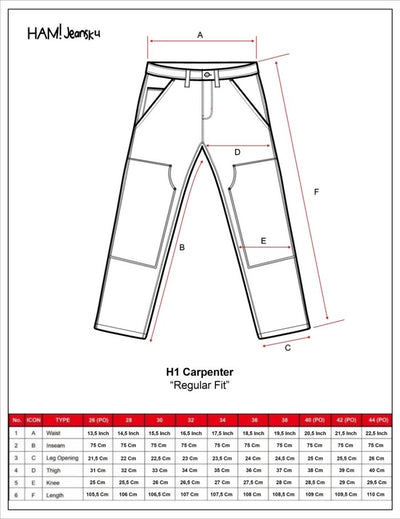 H1 carpenter trilogo - Lightning sky black - Celana Jeans