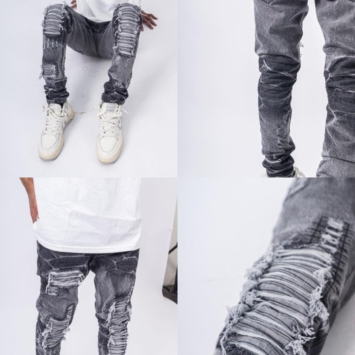 H1 biker patch - Acid grey - Celana Jeans