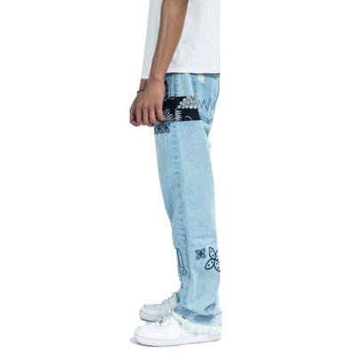 H1 regular - Batik snowish blue tint - Celana Jeans
