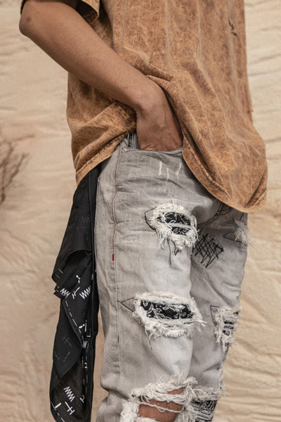 M1 batik patch - Faded grey Celana Jeans