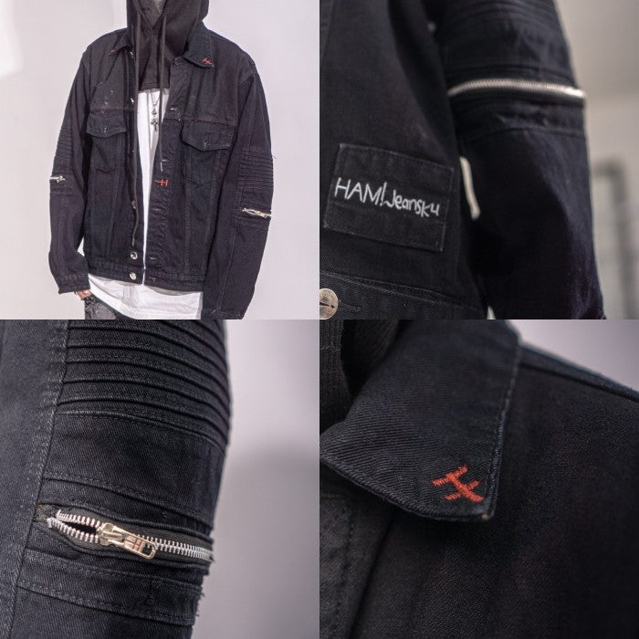 A1 biker jacket - Black - Jaket jeans